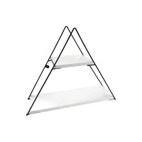 Aramado Preto Triangular Madeira Branca 64x15 Alt.44cm